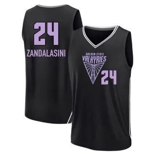 Men's Golden State Valkyries Cecilia Zandalasini Replica Black Fanatics Explorer Edition Fast Break Jersey