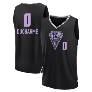 Youth Golden State Valkyries Caroline Ducharme Replica Black Fanatics Explorer Edition Fast Break Jersey
