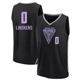 Youth Golden State Valkyries Kyara Linskens Replica Black Fanatics Explorer Edition Fast Break Jersey